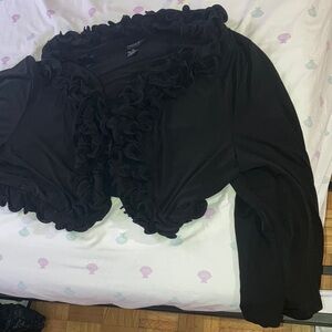 Glamour Black Long Sleeve Blouse